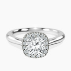 18kt White Gold Harriet Halo 2mm Lab Diamond Ring front image