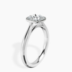 18kt White Gold Harriet Halo 2mm Lab Diamond Ring standing product image one