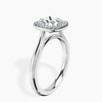 18kt White Gold Harriet Halo 2mm Lab Diamond Ring standing product image one