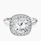 10kt White Gold Harriet Halo 2mm Lab Diamond Ring front image