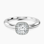10kt White Gold Harriet Halo 2mm Lab Diamond Ring front image