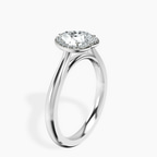Platinum Harriet Halo 2mm Lab Diamond Ring standing product image one