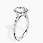 Platinum Harriet Halo 2mm Lab Diamond Ring standing product image one