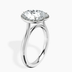 Platinum Harriet Halo 2mm Lab Diamond Ring standing product image one