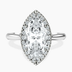 Platinum Harriet Halo 2mm Lab Diamond Ring front image