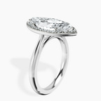 Platinum Harriet Halo 2mm Lab Diamond Ring standing product image one