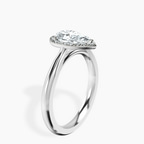 Platinum Harriet Halo 2mm Lab Diamond Ring standing product image one