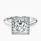 Platinum Harriet Halo 2mm Lab Diamond Ring front image