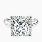 Platinum Harriet Halo 2mm Lab Diamond Ring front image
