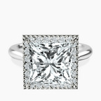 Platinum Harriet Halo 2mm Lab Diamond Ring front image