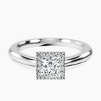 Platinum Harriet Halo 2mm Lab Diamond Ring front image
