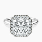 18kt White Gold Harriet Halo 2mm Lab Diamond Ring front image