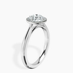 Platinum Harriet Halo 2mm Lab Diamond Ring standing product image one