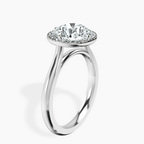 Platinum Harriet Halo 2mm Lab Diamond Ring standing product image one