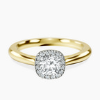 14kt Yellow Gold Harriet Halo 2mm Lab Diamond Ring front image
