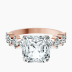 18kt Rose Gold Edna Side Stone Lab Diamond Ring front image
