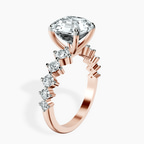 18kt Rose Gold Edna Side Stone Lab Diamond Ring standing product image one