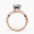 18kt Rose Gold Edna Side Stone Lab Diamond Ring side right image one