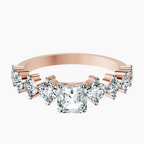 18kt Rose Gold Edna Side Stone Lab Diamond Ring front image