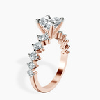 9ct Rose Gold Edna Side Stone Lab Diamond Ring standing product image one