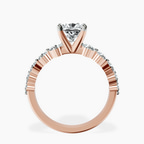 9ct Rose Gold Edna Side Stone Lab Diamond Ring side right image one