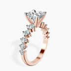 18kt Rose Gold Edna Side Stone Lab Diamond Ring standing product image one