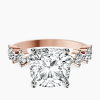 14kt Rose Gold Edna Side Stone Lab Diamond Ring front image