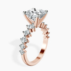 14kt Rose Gold Edna Side Stone Lab Diamond Ring standing product image one