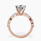 14kt Rose Gold Edna Side Stone Lab Diamond Ring side right image one