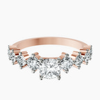 14kt Rose Gold Edna Side Stone Lab Diamond Ring front image