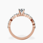 14kt Rose Gold Edna Side Stone Lab Diamond Ring side right image one