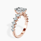 18ct Rose Gold Edna Side Stone Lab Diamond Ring standing product image one