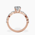 18ct Rose Gold Edna Side Stone Lab Diamond Ring side right image one