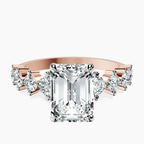 18kt Rose Gold Edna Side Stone Lab Diamond Ring front image
