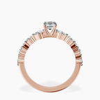 14kt Rose Gold Edna Side Stone Lab Diamond Ring side right image one