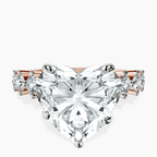 18kt Rose Gold Edna Side Stone Lab Diamond Ring front image