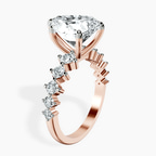 18kt Rose Gold Edna Side Stone Lab Diamond Ring standing product image one
