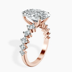 14kt Rose Gold Edna Side Stone Lab Diamond Ring standing product image one