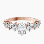 14kt Rose Gold Edna Side Stone Lab Diamond Ring front image
