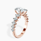 18ct Rose Gold Edna Side Stone Lab Diamond Ring standing product image one