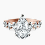 18kt Rose Gold Edna Side Stone Lab Diamond Ring front image