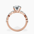 18kt Rose Gold Edna Side Stone Lab Diamond Ring side right image one