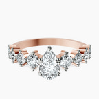 18kt Rose Gold Edna Side Stone Lab Diamond Ring front image