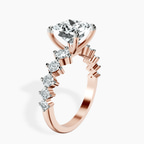18kt Rose Gold Edna Side Stone Lab Diamond Ring standing product image one