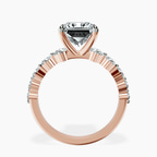 18kt Rose Gold Edna Side Stone Lab Diamond Ring side right image one