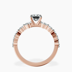 14kt Rose Gold Edna Side Stone Lab Diamond Ring side right image one