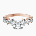 18kt Rose Gold Edna Side Stone Lab Diamond Ring front image