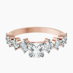 14kt Rose Gold Edna Side Stone Lab Diamond Ring front image