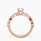 14kt Rose Gold Edna Side Stone Lab Diamond Ring side right image one