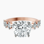 18kt Rose Gold Edna Side Stone Lab Diamond Ring front image